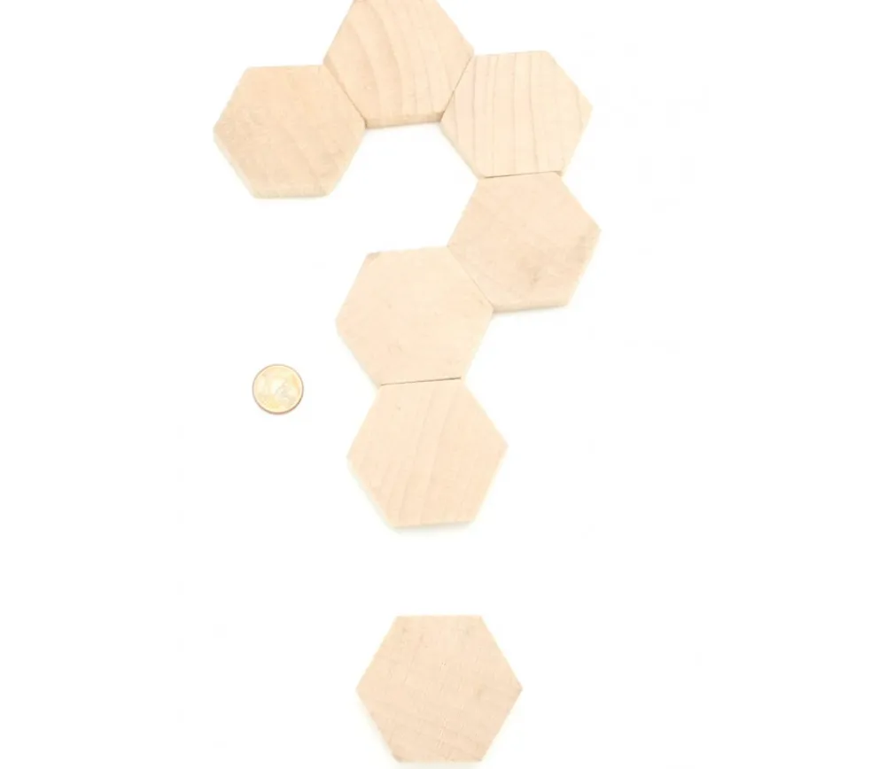 Tout Pour le Jeu Hexagone plat en bois de 4.5 cm - 45 x 45 x 8 mm