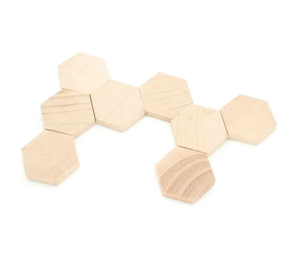 Tout Pour le Jeu Hexagone plat en bois de 4.5 cm - 45 x 45 x 8 mm