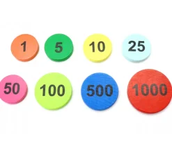 Tout Pour le Jeu Jeton bois numéro 25 rond plat de 21 x 4 mm bleu clair