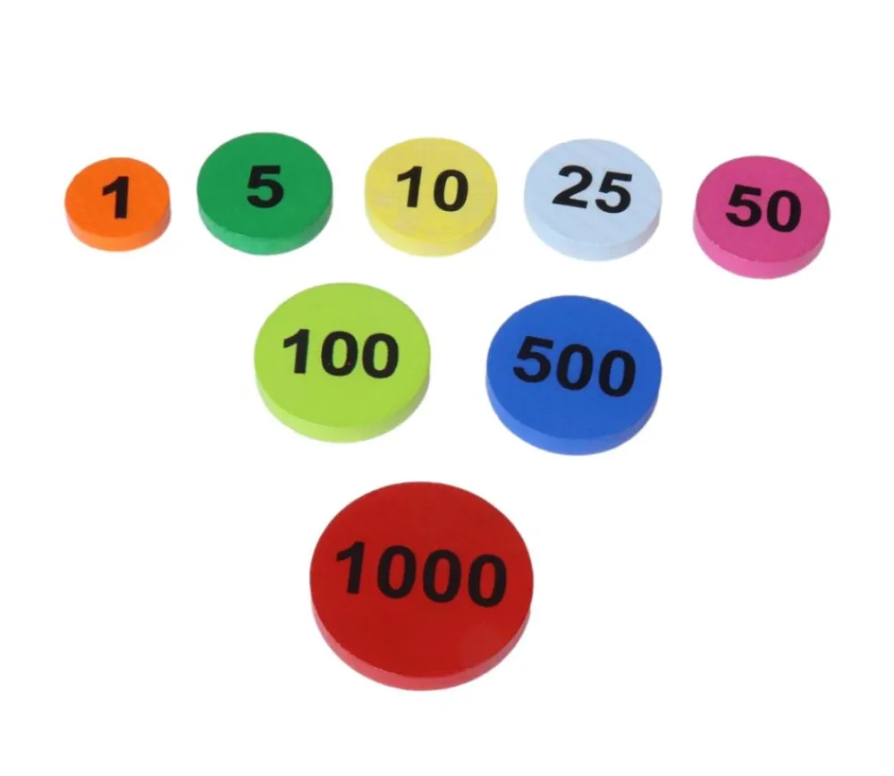 Tout Pour le Jeu Jeton bois numéro 1 rond plat de 15 x 4 mm orange