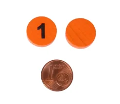 Tout Pour le Jeu Jeton bois numéro 1 rond plat de 15 x 4 mm orange