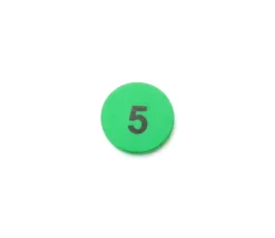 Tout Pour le Jeu Jeton bois numéro 5 rond plat de 21 x 4 mm vert