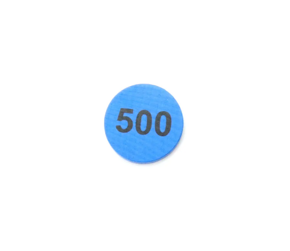 Tout Pour le Jeu Jeton bois numéro 500 rond plat de 25 x 4 mm bleu