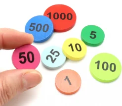 Tout Pour le Jeu Jeton bois numéro 500 rond plat de 25 x 4 mm bleu