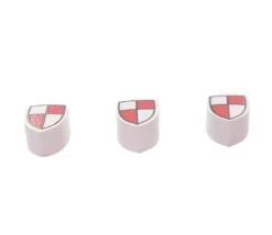 Tout Pour le Jeu Jeton bouclier rouge/blanc blason en bois 15 x 12 x 8 mm à l'unité