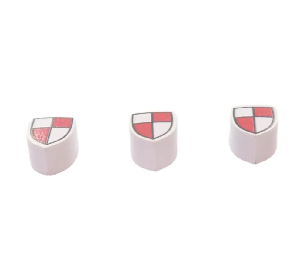 Tout Pour le Jeu Jeton bouclier rouge/blanc blason en bois 15 x 12 x 8 mm à l'unité