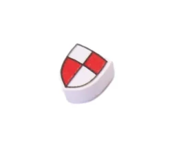 Tout Pour le Jeu Jeton bouclier rouge/blanc blason en bois 15 x 12 x 8 mm à l'unité