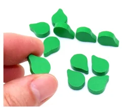 Tout Pour le Jeu Jeton feuille goutte verte -14 x 10 x 4 mm
