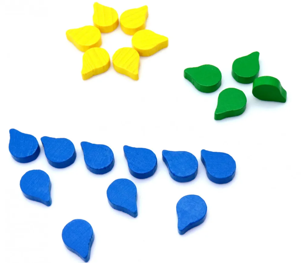 Tout Pour le Jeu Jeton feuille goutte verte -14 x 10 x 4 mm
