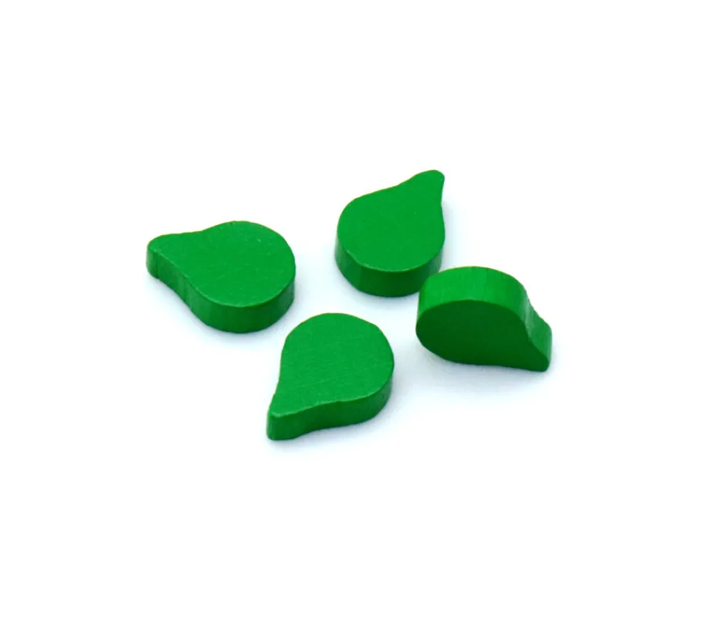Tout Pour le Jeu Jeton feuille goutte verte -14 x 10 x 4 mm