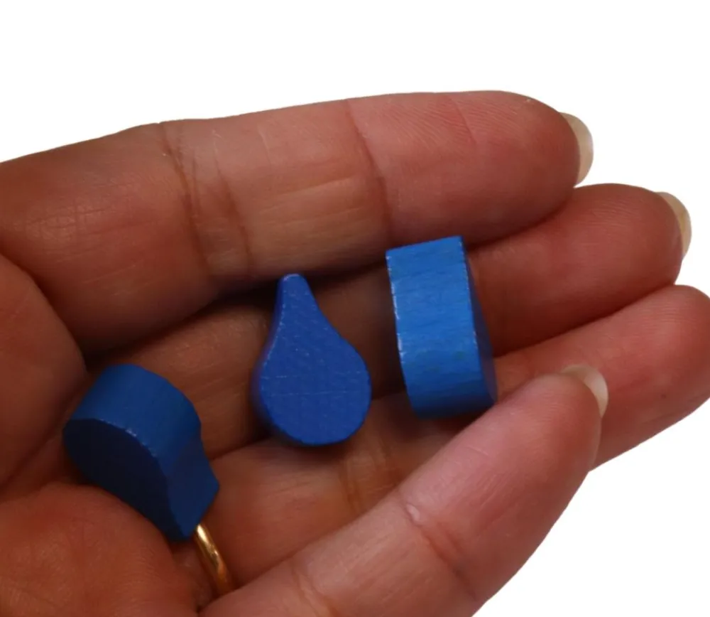 Tout Pour le Jeu Jeton goutte d'eau bleue 17 x 11 x 8 mm