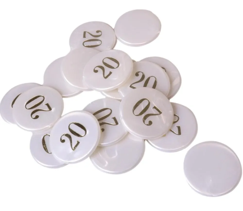 Tout Pour le Jeu Jeton numéroté nacré 32 mm numéro 20