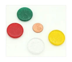Tout Pour le Jeu Jeton pailleté épais 25 x 5 mm galet rouge