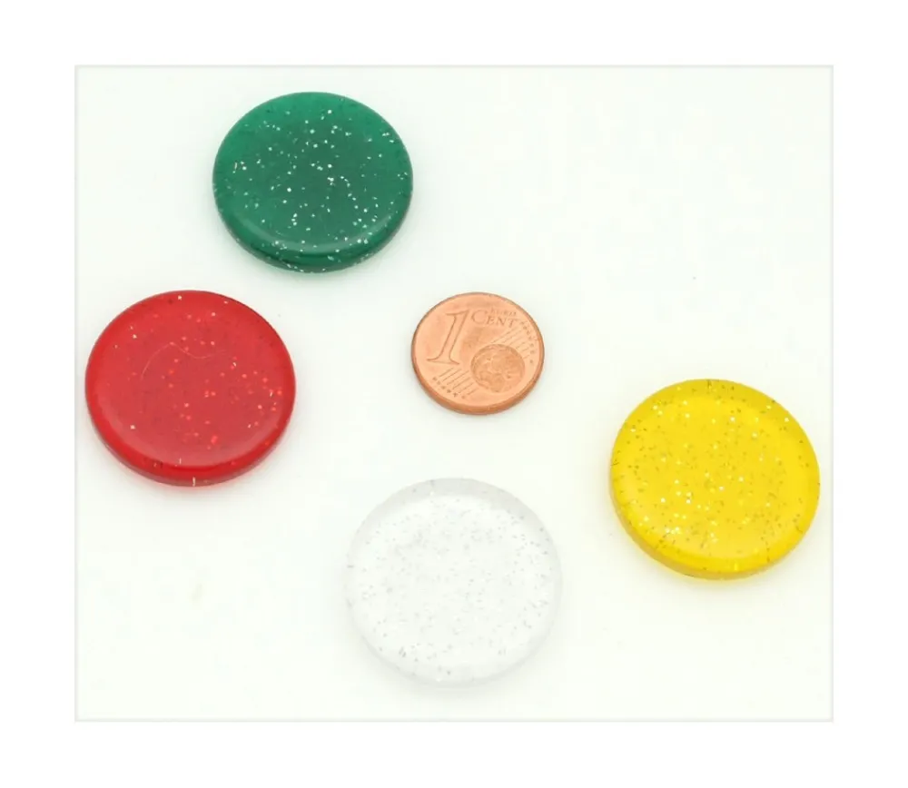 Tout Pour le Jeu Jeton pailleté épais 25 x 5 mm galet rouge