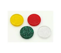 Tout Pour le Jeu Jeton pailleté épais 25 x 5 mm galet rouge