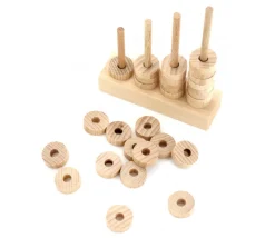 Tout Pour le Jeu Jeton troué bois 21 x 7 mm pour abaque et jeux pion à l'unité - trou 7 mm