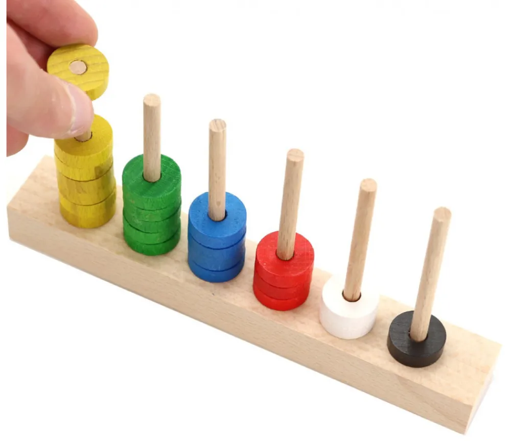 Tout Pour le Jeu Jeton troué bois 21 x 7 mm pour abaque et jeux pion à l'unité - trou 7 mm