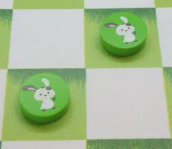 Tout Pour le Jeu Jeton vert lapin blanc en bois 2.5 cm