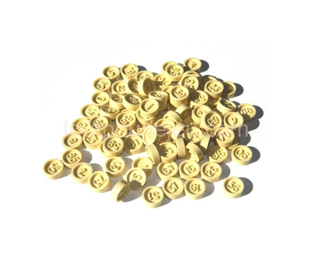Tout Pour le Jeu Jetons loto en plastique beige numérotés de 1 à 90