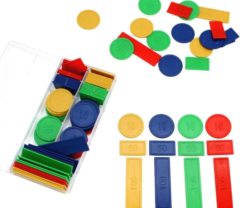 Tout Pour le Jeu Jetons plastiques boite de 100 pour jeux tarot, nain jaune