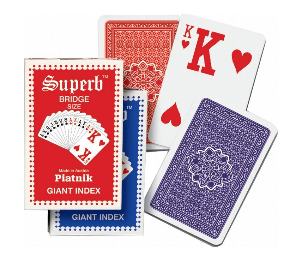 Tout Pour le Jeu Jeu 54 cartes bridge 2 index géants Optic très lisible