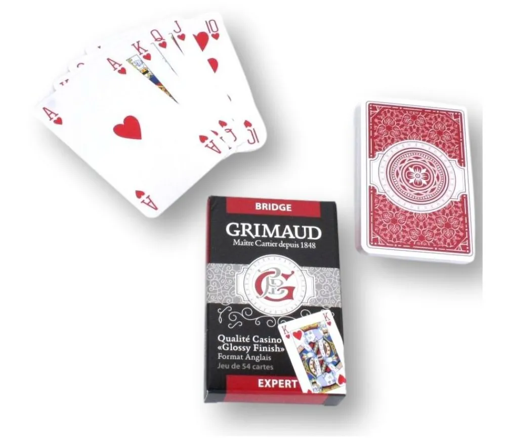 Tout Pour le Jeu Jeu 54 cartes Bridge Grimaud EXPERT rouge