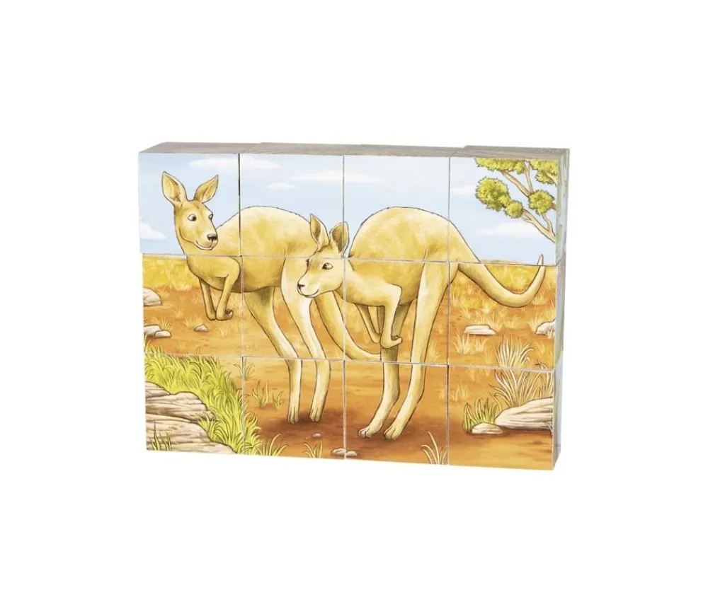 Tout Pour le Jeu Jeu 12 cubes avec images 6 animaux sauvages - puzzle