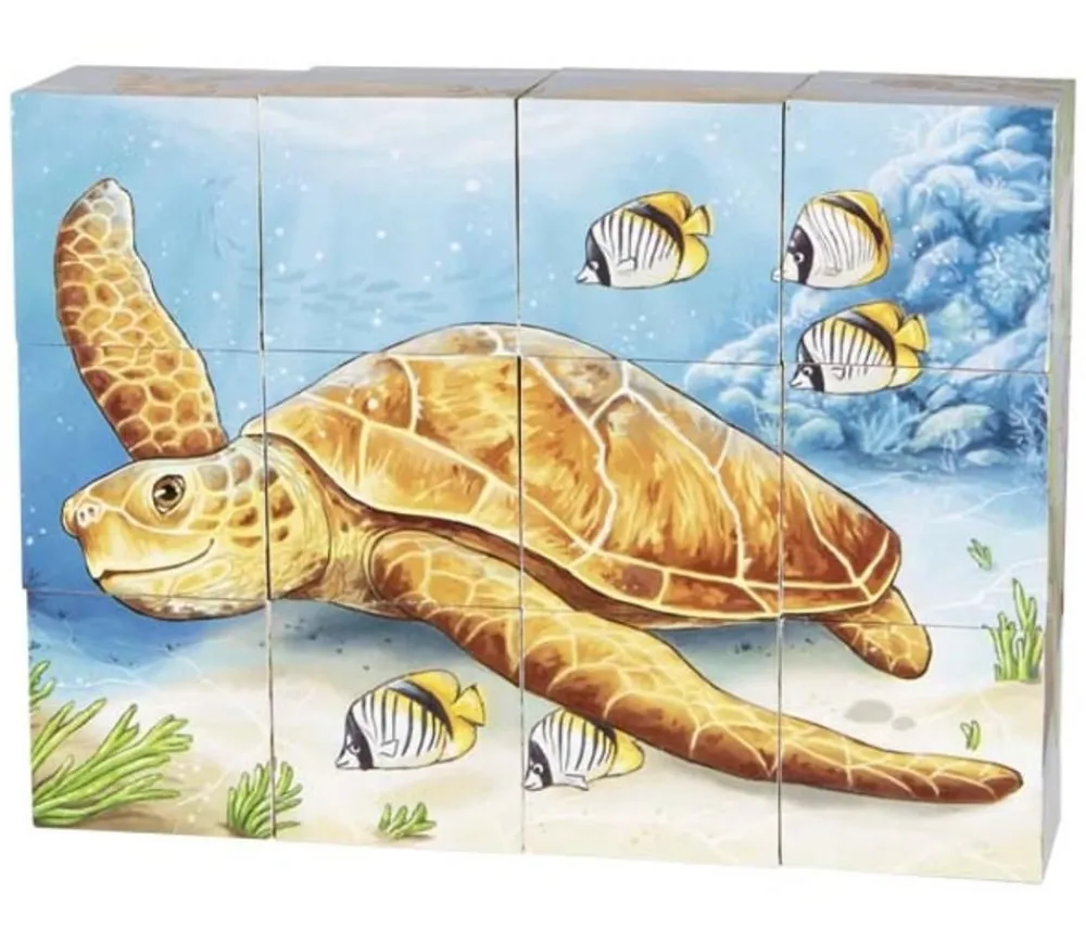 Tout Pour le Jeu Jeu 12 cubes avec images 6 animaux sauvages - puzzle