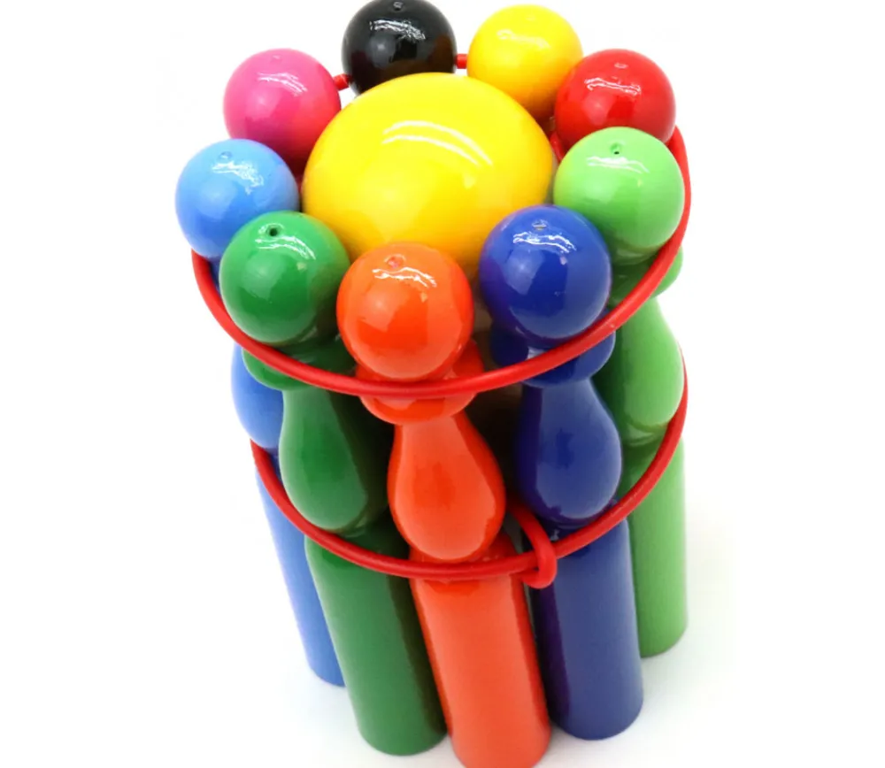 Enfant Tout Pour le Jeu Jeu 9 quilles bois multicolores 19 cm + 2 boules