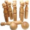 Enfant Tout Pour le Jeu Jeu 9 Quilles bois verni de 30 cm + 2 boules en bois