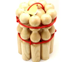 Enfant Tout Pour le Jeu Jeu 9 Quilles bois verni de 24 cm + 2 boules en bois