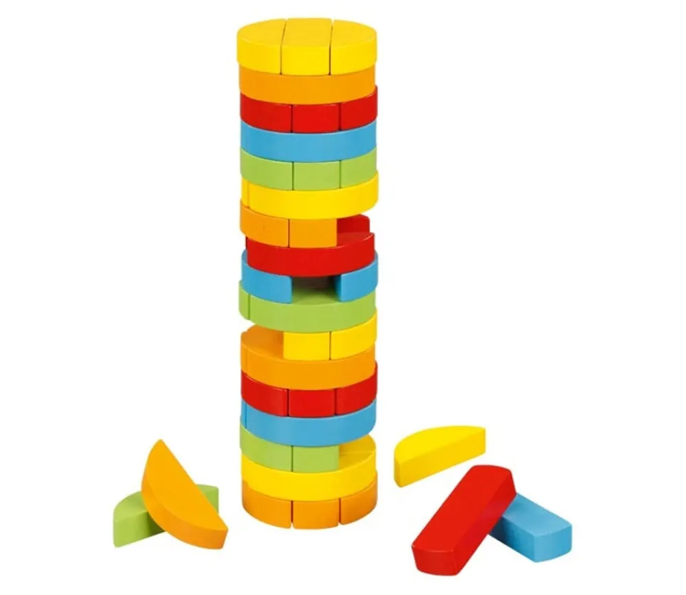Tout Pour le Jeu Jeu bois Tour ronde chancelante multicolore - 17 cm