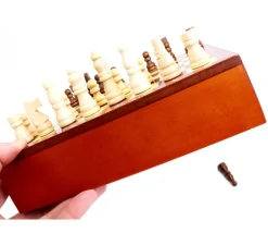 Tout Pour le Jeu Jeu échecs magnétiques 19.5 cm bois plateau marqueterie avec tiroir