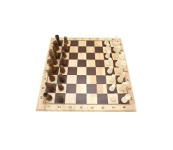 Tout Pour le Jeu Jeu d'échec en bois complet 29 cm : plateau bois épais + 32 Pièces bois