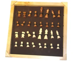 Tout Pour le Jeu Jeu d'échecs bois marqueté 40 cm et pions taille 4