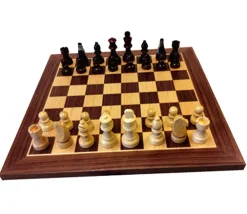 Tout Pour le Jeu Jeu d'échecs bois marqueté 29 cm (plateau + 32 pièces)