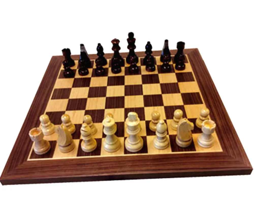 Tout Pour le Jeu Jeu d'échecs bois marqueté 29 cm (plateau + 32 pièces)