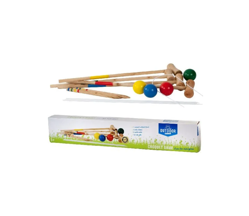 Tout Pour le Jeu Jeu de croquet adulte/enfant 77 cm en bois 4 joueurs
