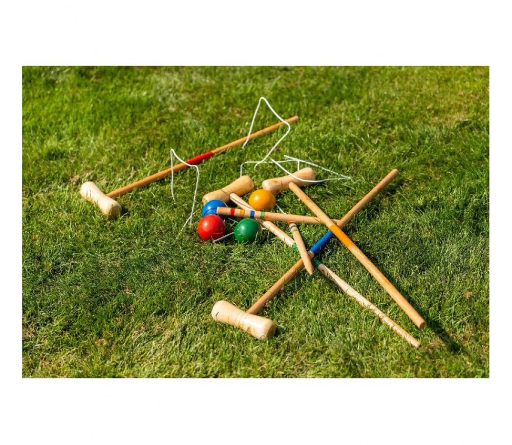 Tout Pour le Jeu Jeu de croquet adulte/enfant 77 cm en bois 4 joueurs