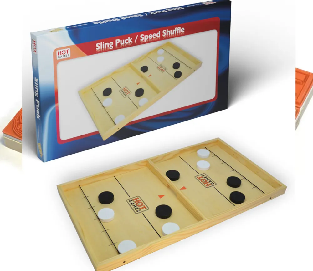 Tout Pour le Jeu Jeu de pousse palets "passe trappe" en bois 54 x30 cm