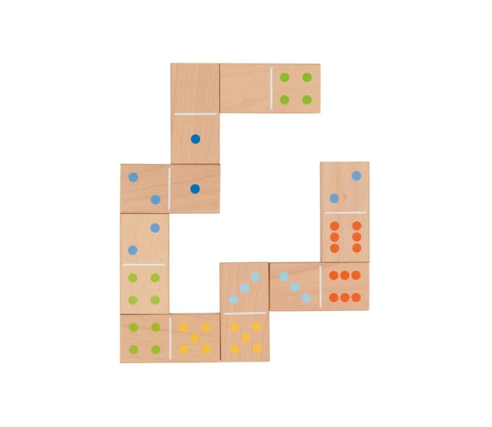 Tout Pour le Jeu Jeu Dominos en bois géant 8 x 4 cm points colorés