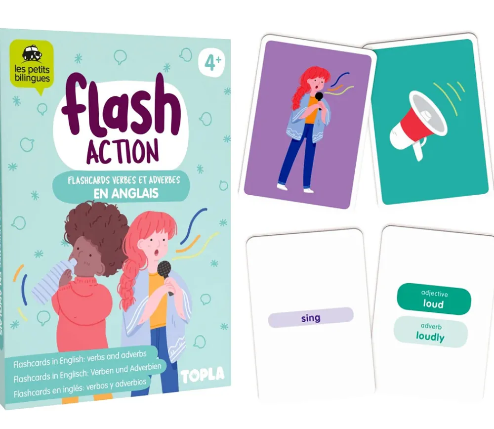 Enfant Tout Pour le Jeu Jeu Flash Action Anglais - Apprendre verbes et adverbes