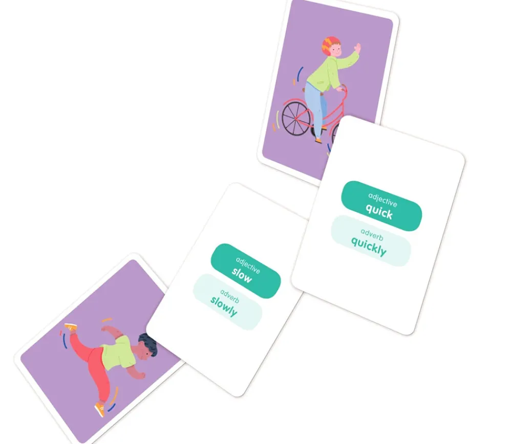 Enfant Tout Pour le Jeu Jeu Flash Action Anglais - Apprendre verbes et adverbes