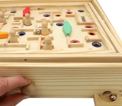 Tout Pour le Jeu Jeu Labyrinthe à billes avec obstacles en bois 35 x 31 cm