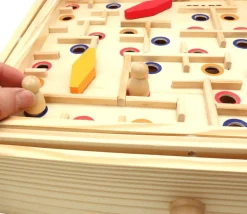 Tout Pour le Jeu Jeu Labyrinthe à billes avec obstacles en bois 35 x 31 cm
