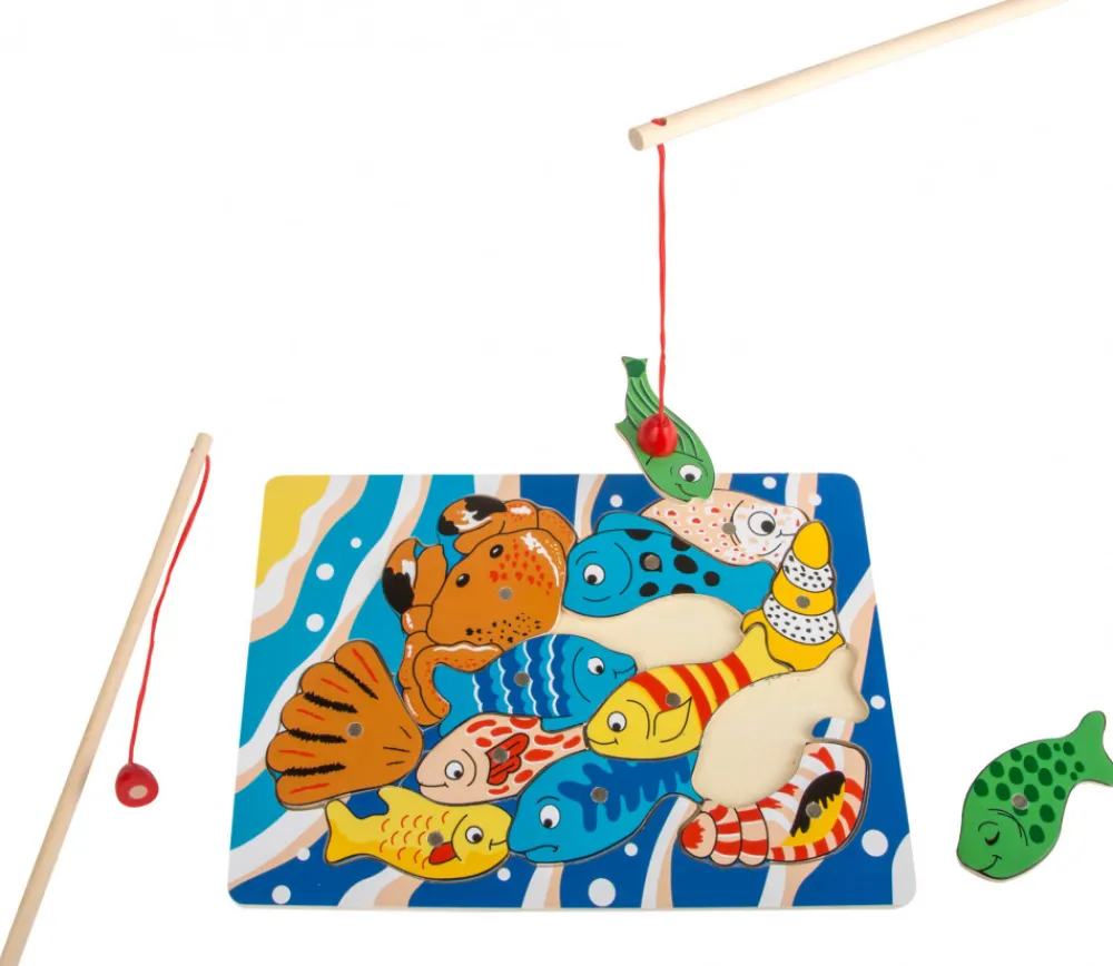 Tout Pour le Jeu Jeu puzzle pêche à la ligne aimantée en bois 13 pièces
