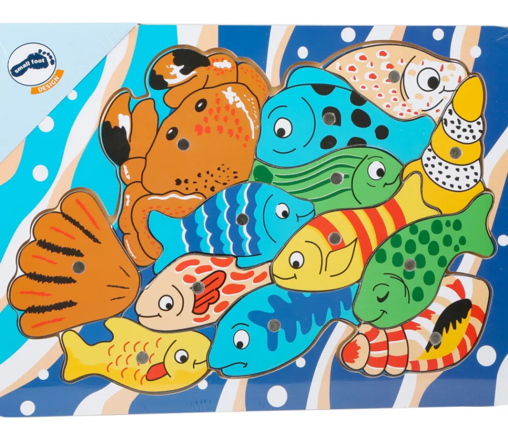 Tout Pour le Jeu Jeu puzzle pêche à la ligne aimantée en bois 13 pièces