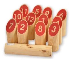 Enfant Tout Pour le Jeu Jeu quilles finlandaises en bois numérotées 1 à 12 avec sac