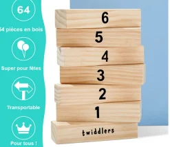 Tout Pour le Jeu Jeu Tour géante équilibre en bois 64 blocs