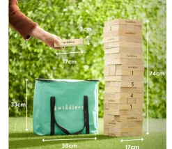 Tout Pour le Jeu Jeu Tour géante équilibre en bois 64 blocs - 74 cm